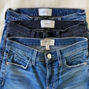 Three (3) Pairs Current Elliott Mid Rise Jeans 25